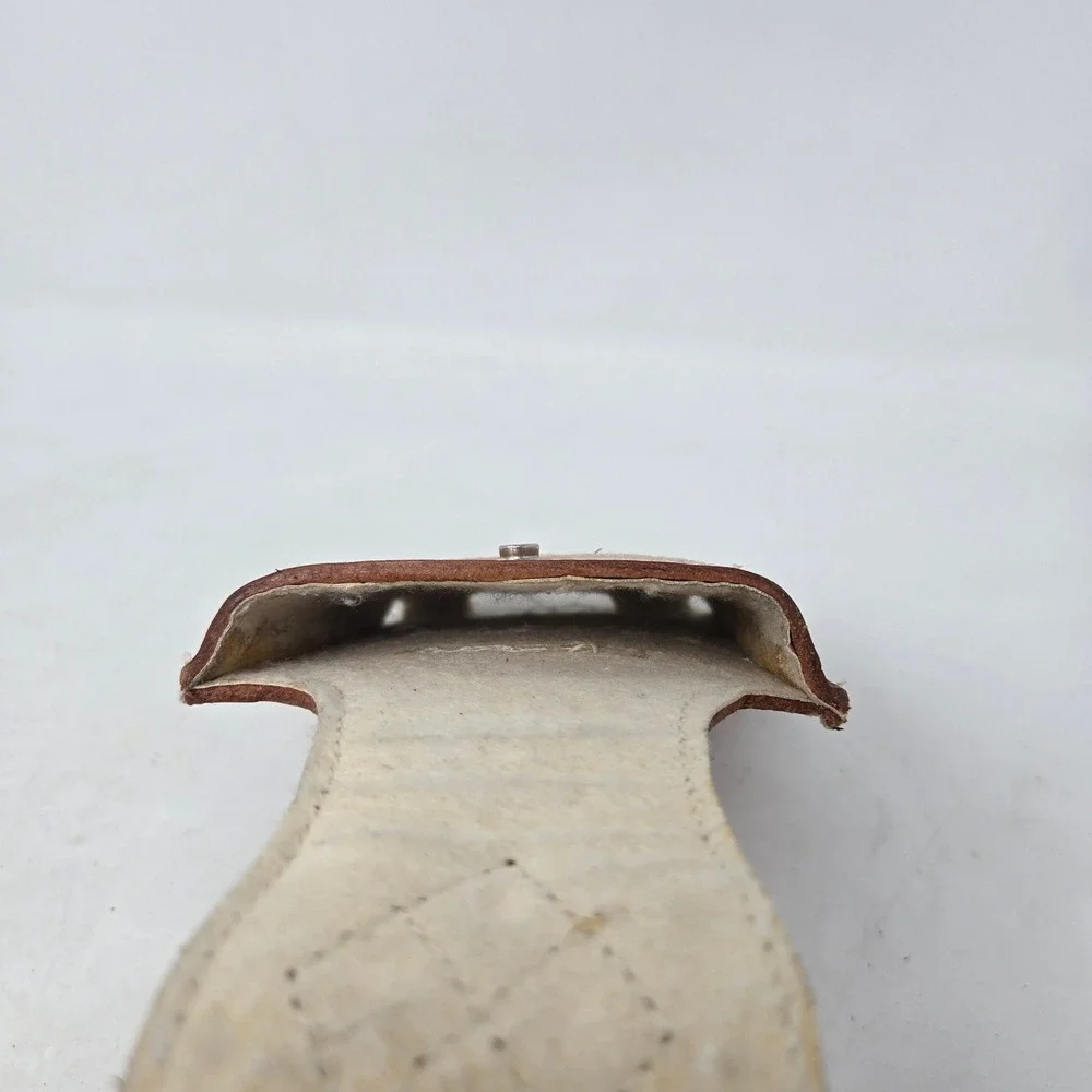 Vintage Hecho En Mexico Tan Leather Belt Cell Phone Holster Pouch DiamondCutout
